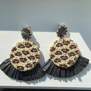 Leopard statement earrings